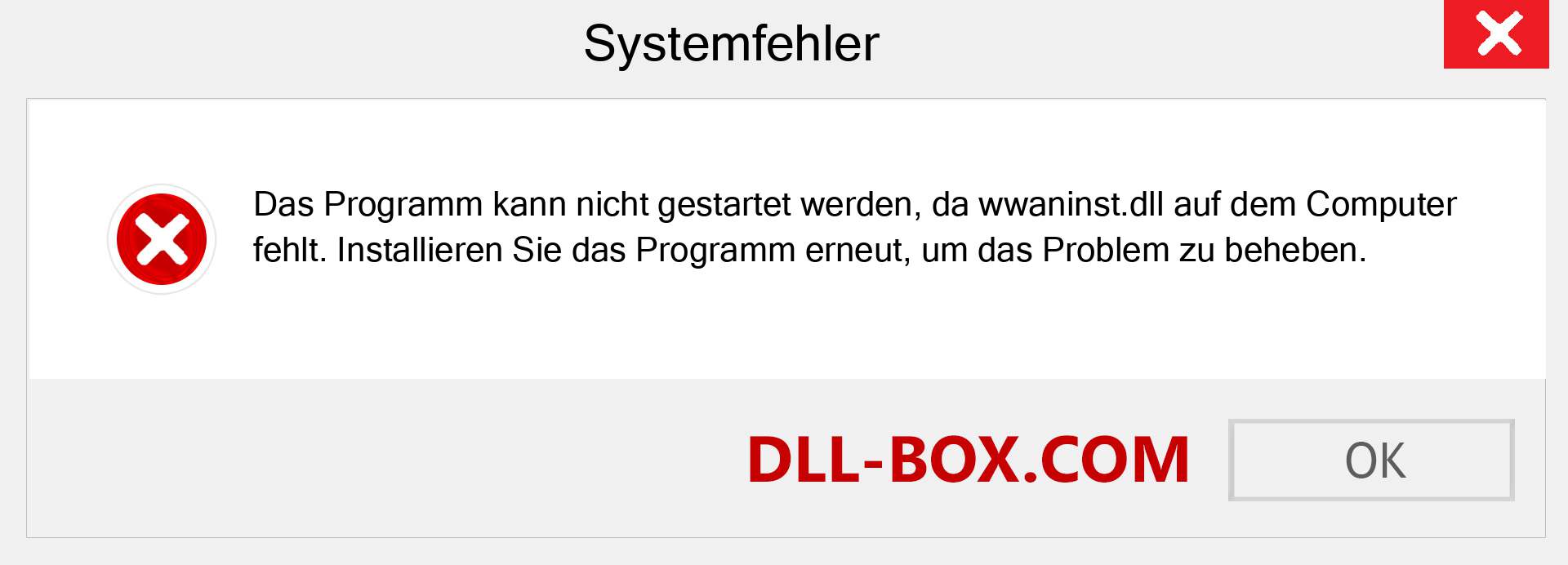 wwaninst.dll-Datei fehlt?. Download für Windows 7, 8, 10 - Fix wwaninst dll Missing Error unter Windows, Fotos, Bildern